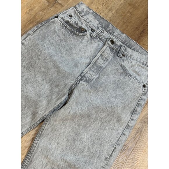 Vintage 90s Levis 501 XX Jeans Stonewashed Gray Distressed Hem 30x32 USA *30x25* - Picture 3 of 11